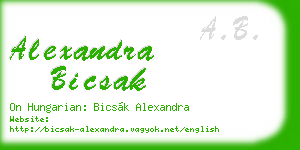 alexandra bicsak business card